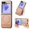 Per Samsung Galaxy Z Flip5 Twill Tessuto Pelle Custodia Magnetica Posteriore per Telefono (Rosa)