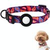 Per AirTag Tracker Custodia impermeabile in silicone Collare per animali domestici Gatti Collare per cani, Taglia: L (Fiore di anacardio viola)