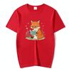 T-shirt a maniche corte in modal con scollo rotondo stampato Reading Fox, stampa su richiesta, taglia: XXXXXL (rosso)