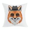 Federa per cuscino da divano stampata Gentleman Fox senza stampa centrale su richiesta, dimensioni: 35x35 cm (peluche corto)
