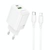 Borofone BN29 Fuente PD30W + set caricabatterie QC3.0 con cavo da 1 m tipo C a 8 pin, tipo di spina: spina UE (bianco)