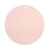 Tappetino isolante termico rotondo in silicone per uso alimentare, antiscottatura e antiscivolo (rosa)
