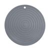 Tappetino isolante termico rotondo in silicone per uso alimentare, antiscottatura e antiscivolo (grigio)