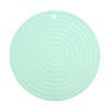 Tappetino isolante termico rotondo in silicone per uso alimentare, tappetino antiscottatura e antiscivolo per cucina (verde)