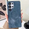 Per Samsung Galaxy S23 Ultra 5G Denim MagSafe Custodia magnetica per PC + PU Custodia per telefono (blu scuro)