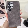Per Samsung Galaxy S23 Ultra 5G Denim MagSafe Custodia magnetica per PC + PU Custodia per telefono (grigio scuro)