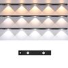 Barra luminosa con sensore di movimento ricaricabile da 30 cm, lampada per armadio con telecomando (nero)