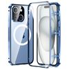 Per iPhone 15 360 Custodia per telefono magnetica smerigliata MagSafe a corpo intero (Sierra Blue)