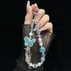 Catena per telefono con farfalla in strass in lega (blu)