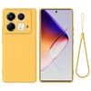 Custodia per telefono a copertura totale anti-goccia in silicone liquido tinta unita per Infinix Note 40S (gialla)