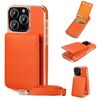 Per iPhone 16 Pro VIETAO Custodia per telefono in PU con texture Litchi e cordino (arancione)