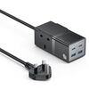Yesido MC37 40W 6 in 1 Dual Type-C e Dual USB-A con 2 prese Presa di corrente GaN da tavolo Multipresa, spina UK (nero)