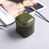 Borsa a secchiello portatile in pelle PU cerata con olio Mini borsa retrò per rossetto e auricolari Portaoggetti per piccoli oggetti Portamonete (verde)