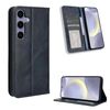 Per Samsung Galaxy S25+ 5G Custodia per telefono in pelle con fibbia magnetica e texture retrò (blu)