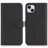 Per iPhone 15 Custodia per telefono MagSafe in vera pelle con portafoglio per carte (nero litchi)