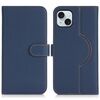 Per iPhone 15 Custodia per telefono MagSafe in vera pelle con portafoglio per carte (Litchi blu scuro)
