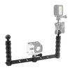 PULUZ Diving Dual Hand-held CNC Alluminio Selfie Monopod Holder per GoPro, Insta360, DJI e altre Action Camera (Nero)