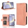 Per Samsung Galaxy S25+ 5G Custodia in pelle con texture in vitello e slot per schede (rosa)