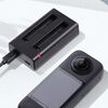 Per Insta360 X3 Caricabatterie USB a doppia batteria con cavo e indicatore luminoso (nero)
