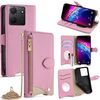 Per TCL 503 Crossbody Chain Fishtail Litchi Custodia per telefono in pelle (rosa)