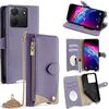 Per TCL 503 Crossbody Chain Fishtail Litchi Custodia per telefono in pelle (viola)