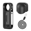 Per Insta360 X4 aMagisn Custodia protettiva in silicone per corpo + copriobiettivo nero