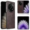 Per OPPO Find N5 Custodia per telefono con retro in tessuto Litchi (marrone)