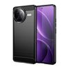 Per Xiaomi Poco F7 Ultra Custodia per telefono in TPU con texture spazzolata in fibra di carbonio (nero)