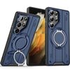 Per Samsung Galaxy S21 Ultra 5G Supporto ad anello rotante Custodia magnetica MagSafe per telefono (blu)