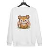 Felpa girocollo casual larga con stampa scoiattolo, stampa su richiesta, taglia: XXXL (bianco)
