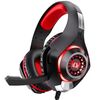 KOTION EACH GS400 Cuffie da gioco con microfono omnidirezionale, lunghezza: circa 1,9 m (nero rosso)