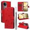 Custodia a libro in pelle con stampa gatto e ape per vivo V50 5G (rossa)