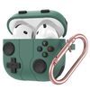 Per AirPods 4 Custodia in silicone per auricolari wireless in stile console di gioco (verde pino)