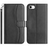 Per iPhone 7 / 8 / SE 2022 Custodia per telefono in pelle a forma di S con doppia piegatura (nera)