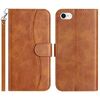 Per iPhone 7/8/SE 2022 Custodia per telefono in pelle a forma di S con doppia piegatura (marrone)