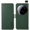 Per Xiaomi 15 Ultra KHAZNEH Custodia per telefono in vera pelle RFID con magnete laterale Litchi (verde)