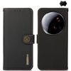 Per Xiaomi 15 Ultra KHAZNEH Custer Texture RFID Custodia in vera pelle per telefono (nero)