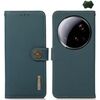 Per Xiaomi 15 Ultra KHAZNEH Custer Texture RFID Custodia in vera pelle per telefono (verde)
