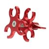 PULUZ Morsetto a tripla sfera Foro aperto Staffa per fotocamera subacquea Morsetto per torcia a molla in alluminio CNC per sistema di fotografia subacquea (rosso)