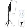 PULUZ 50x70cm Studio Softbox + 2m Treppiede + 4 x E27 20W 5700K Luce Bianca LED Lampadina Kit di Illuminazione per Fotografia (Spina UE)