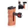 Pulluz a vite a 3/8 pollici Vole per fotocamera universale Maniglia laterale in legno con supporto per scarpe a freddo per stabilizzatore di gabbia per fotocamera (bronzo)
