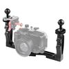 PULUZ Dual Maniglie Stabilizzatore per vassoio in lega di alluminio per alloggiamenti subacquei (nero)