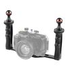 PULUZ Dual Maniglie Stabilizzatore per vassoio in lega di alluminio per alloggiamenti subacquei (nero)