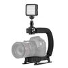 PULUZ U/C Forma Portatile Portatile DV Staffa Stabilizzatore + Kit Luce di Riempimento LED con Testa del Treppiede Cold Shoe per Tutte le Fotocamere SLR e Fotocamera DV Domestica