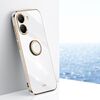 Custodia per telefono XINLI in TPU elettroplaccato 6D con bordo dritto e supporto ad anello per Xiaomi Poco X7 Pro (bianca)