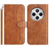 Per Redmi 14C 4G Custodia in pelle a forma di S a doppia piega (marrone)