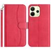 Per Redmi Note 14 4G 163,25 mm Custodia in pelle a forma di S a doppia piega (rosso rosa)