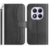 Per Redmi Note 14 Pro 4G Custodia in pelle a forma di S a doppia piega (nera)