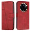 Per Realme 14 Pro+ Custodia per telefono in pelle con fibbia e texture in vitello con cuciture (rosso)