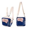 Cwatcun D118 Borsa per fotocamera a tracolla con zaino a due vie a contrasto, dimensioni: 21 x 21 x 14,5 cm (blu)